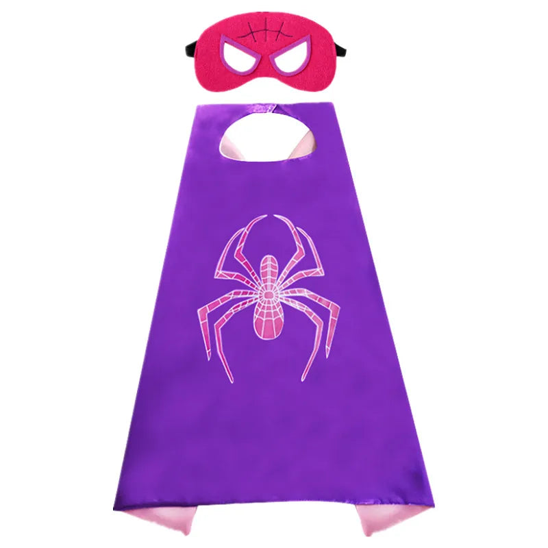 MINISO Superhero Cape Cartoon Anime Cosplay Costumes Gig Cape Mask Halloween Clothing Boy Birthday Gift Girl Novelty Accessories